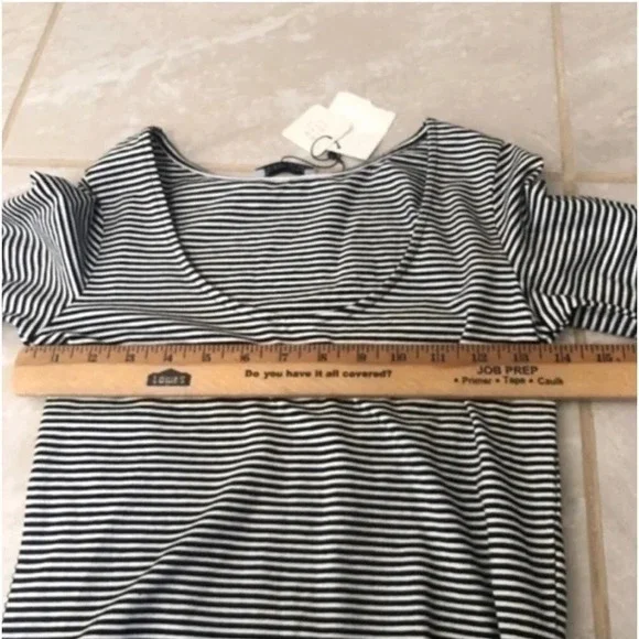 NWT Zara Striped Crop Large Ruffle Bell Sleeve Top Size Small - Picture 6 of 7